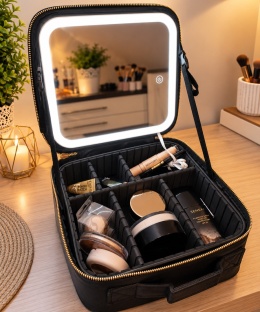 Kuferek kosmetyczny z lusterkiem LED Soulima 27236