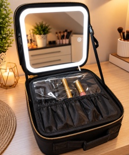 Kuferek kosmetyczny z lusterkiem LED Soulima 27236