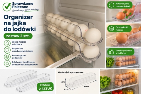 Organizer na jajka do lodówki – zestaw 2 szt. A158